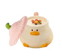 Linda taza de, linda taza de café 3d - Novedad Funny Tea Cup con tapa para sombreros - Bebidas cerámicas de 400ml de dibujos animados, vajilla con asa para niños y cumpleaños de Navidad p