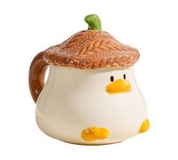 Linda taza de pato, linda taza de café de pato en 3D | Tazas de café de animales | 400 ml de bebida en de animal con tapa, vajilla pintada a mano con mango para mujeres adultas amigos amigos coleccion