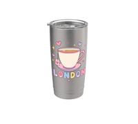 Linda taza de té Londres Reino Unido Inglaterra recuerdo de viaje Vaso térmico de acero inoxidable de doble pared