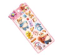 Lindas pegatinas de animales - 8,66 x 3,94 x 0,39 pulgadas Mini 3D Animales Vientre Pegatinas de Dibujos Animados Silicona Pegatinas Suave Comprimible Perro Vientre Pegatinas 3D para Portátil
