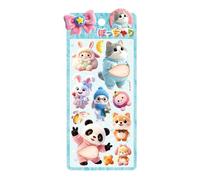 Lindas pegatinas de animales - 8,66 x 3,94 x 0,39 pulgadas Mini 3D Animales Vientre Pegatinas de Dibujos Animados Silicona Pegatinas Suave Comprimible Perro Vientre Pegatinas 3D para Portátil