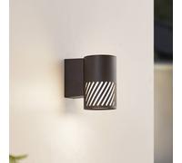 Lindby aplique de exterior Lurinda, 1 luz, negro, aluminio, Ø10cm