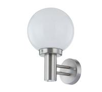Lindby aplique de pared exterior en acero inoxidable, blanco, lámpara | luz de exterior ip44 protección contra salpicaduras, e27, moderno, de vidrio, acero inoxidable para balcón, terraza