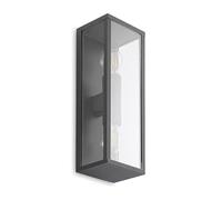 Lindby aplique de pared exterior en gris oscuro, lámpara | luz de exterior ip44 protección contra salpicaduras, e27, 2 bombillas, moderno, vidrio para balcón, terraza