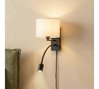 Lindby aplique de pared Florens, negro, lámpara de lectura LED, 23,5 cm