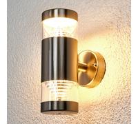 Lindby Aplique LED para exterior Lanea, 21 cm, acero inoxidable, IP44