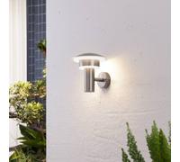 Lindby Aplique LED para exterior Lillie, altura 19 cm, acero inoxidable