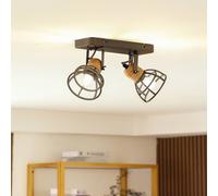 Lindby Arinthea downlight de techo, 2 luces, negro, acero, E14