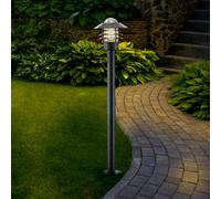 Lindby bolardo luminoso Belmiro, hierro, 100 cm de altura, E27, negro