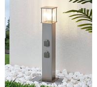 Lindby Bolardo luminoso Caspa con 2 enchufes