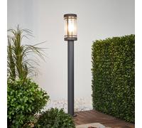Lindby Bolardo luminoso Djori, 80 cm, antracita, acero inoxidable, E27