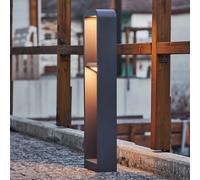 Lindby, bolardo luminoso LED Darko, 80 cm, gris, metal, IP54