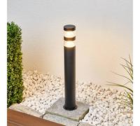Lindby Bolardo luminoso LED Lanea, 60 cm, negro, acero inoxidable, IP44