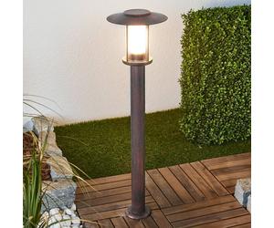 Lindby Bolardo luminoso LED Pavlos, 76 cm, color óxido, acero inoxidable