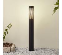 Lindby Bolardo luminoso Lurinda, negro, aluminio, Ø 10,5 cm
