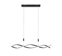 Lindby Bombillas LED lámpara colgante en negro mate, luminaria suspendida | moderno, 3000 k blanco cálido, altura regulable para sala de estar, salón, cocina, comedor