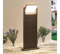 Lindby Cathalena Bolardo luminoso LED en gris oscuro