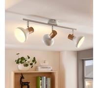 Lindby downlight de techo Fridolin, 50cm, 3 luces, blanco, metal