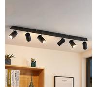 Lindby downlight de techo Joffrey, 116 cm, negro, 6 luces, GU10