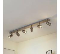 Lindby downlight de techo Joffrey, 116 cm, níquel, 6 luces, GU10