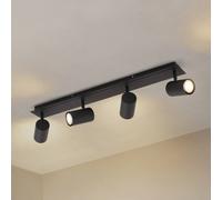 Lindby downlight de techo Joffrey, 70 cm, negro, 4 luces, GU10