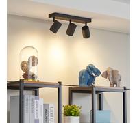 Lindby downlight de techo Jorell, 35 cm, negro, 3 luces, metal