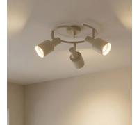 Lindby downlight de techo Ovelia, beige, 3 luces, metal, E27