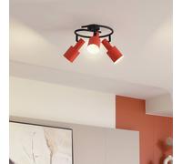 Lindby downlight de techo Ovelia, naranja/negro, 3 luces, E27