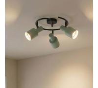Lindby downlight de techo Ovelia, verde/negro, 3 luces, E27