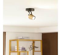 Lindby downlight de techo Sylveria, 1 luz, negro/oro, hierro