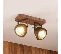 Lindby downlight Farovi, negro, 27 cm, 2 luces, GU10