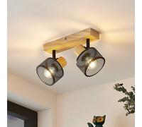 Lindby Evinora foco de techo de madera, 2 luces