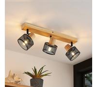 Lindby Evinora foco de techo de madera, 3 luces