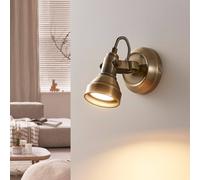 Lindby foco de pared Perseas, latón antiguo, metal, 16 cm, GU10