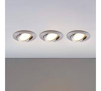 Lindby Foco empotrable LED Andrej, redondo, aluminio, lote de 3