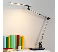 Lindby Lámpara de mesa LED Felipe, negra, base de pinza