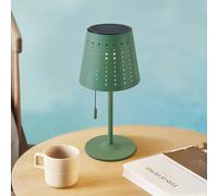 Lindby lámpara de mesa LED solar Hilario, verde, hierro, batería recargable