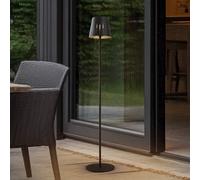 Lindby lámpara de pie LED solar Hilario, negra, hierro, batería recargable