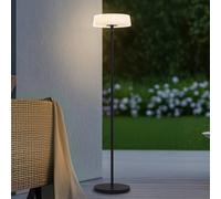 Lindby lámpara de pie LED solar Samine, negra, metal, atenuable
