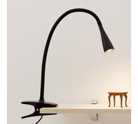 Lindby lámpara de pinza LED Baris, altura 44 cm, negra, 3000K