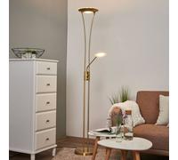 Lindby lámpara LED de pie Eda, altura 180 cm, latón, atenuable