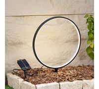 Lindby Lámpara LED solar con pica Syrene, 45 cm, negra, aluminio