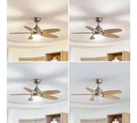 Lindby LED ventilador de techo Klasika, DC, silencioso, 106 cm, CCT