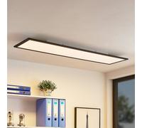 Lindby Panel LED Nelios, 120 x 30 cm, 4000K, negro, metal