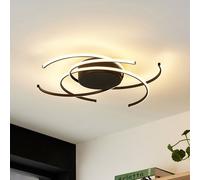 Lindby plafón LED, Hamza, Ø 49 cm, negro, aluminio