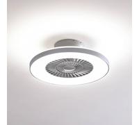 Lindby Smart ventilador de techo LED Paavo, plateado, silencioso, Tuya