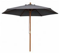Linder Exclusiv Sombrilla de jardín con estructura de madera 250 cm Gris oscuro