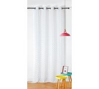 Linder - Visillo con Estampado de Lunares, Tejido y teñido en Francia, Estilo clásico Infantil, Color Crudo, Rosa y Verde, Acabado con Ojales de cañón de Rifle, 150 x 240 cm, 100% poliéster