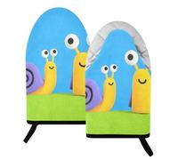 Lindo caracol de caracol colorido 204.4 °C resistentes al calor guantes de cocina y soporte para ollas a prueba de calor, juego de guantes de cocina para barbacoa 24.1 cm x 15.2 cm, 2 piezas