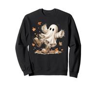 Lindo Fantasma con Botas Hojas de otoño diversión Espeluznante Sudadera